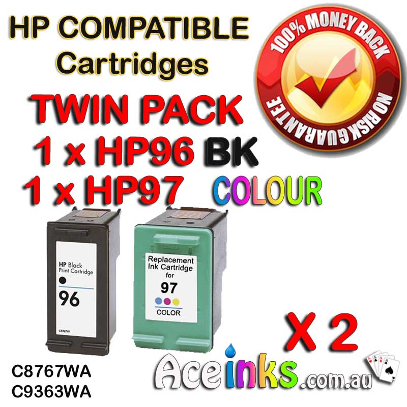 Twin Pack Combo Compatible HP96XL BK HP97XL Colour